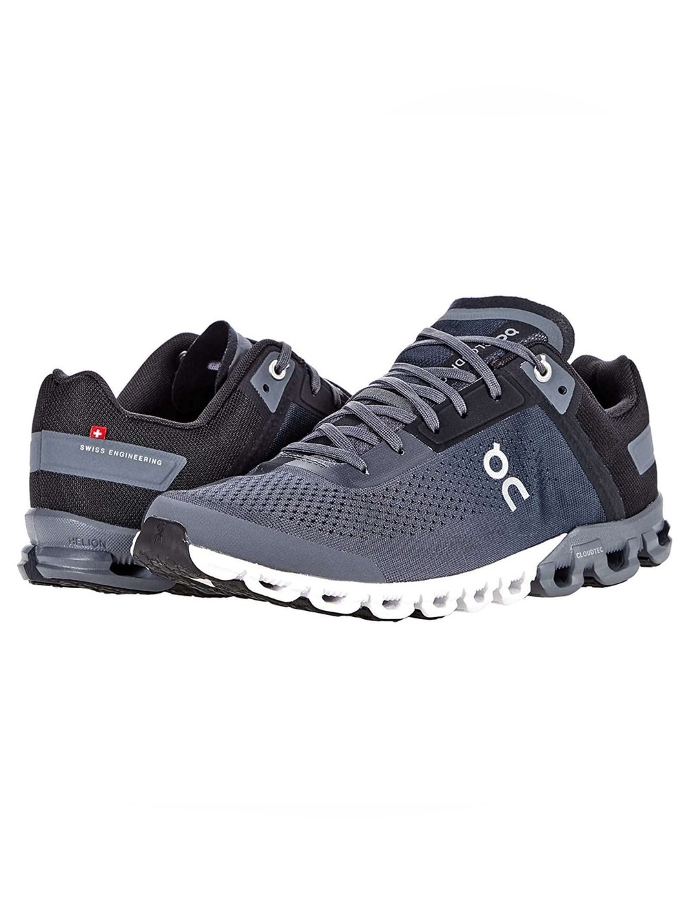 ON Mens Cloudflow Mesh Black Asphalt Trainers